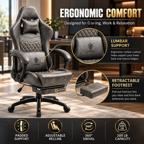Dowinx grey gaming chair - grey,