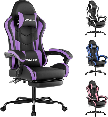 Gaming chair with footrest - with,