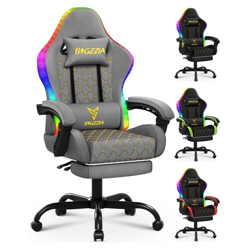 Rgb gaming chair - chair, leather