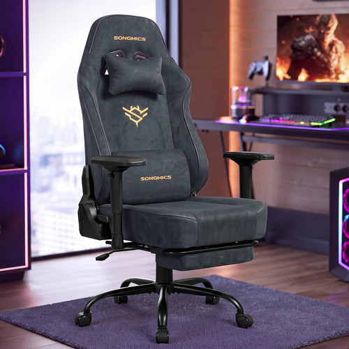 Ergonomic suede gaming chair - ergonomic,